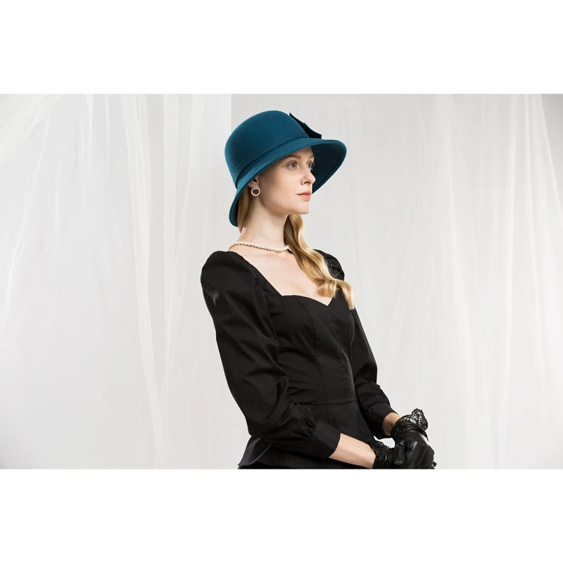 Женская шерстяная шапка Fedoras модная с куполом для девочек женские шерстяные