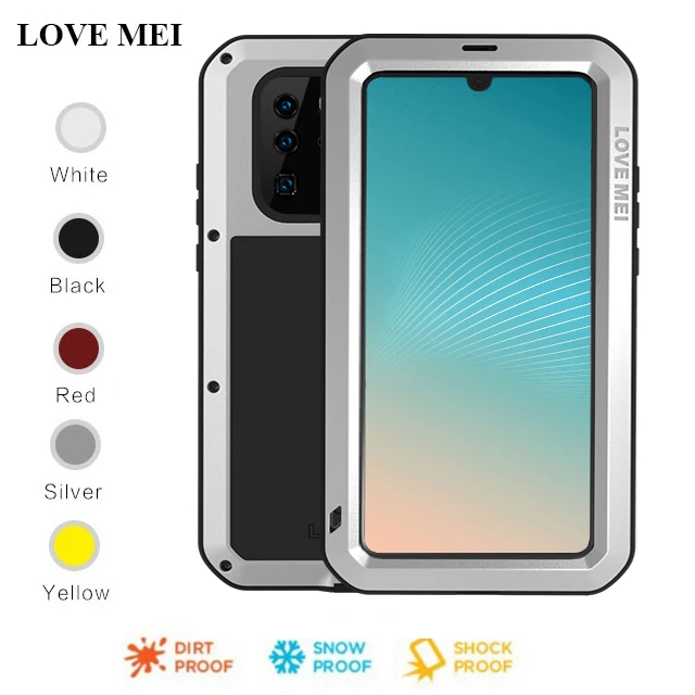 

LOVE MEI Powerful Aluminum/Metal Waterproof Shockproof Cover Case For Huawei P30 Pro P30 Lite +Gorilla Glass