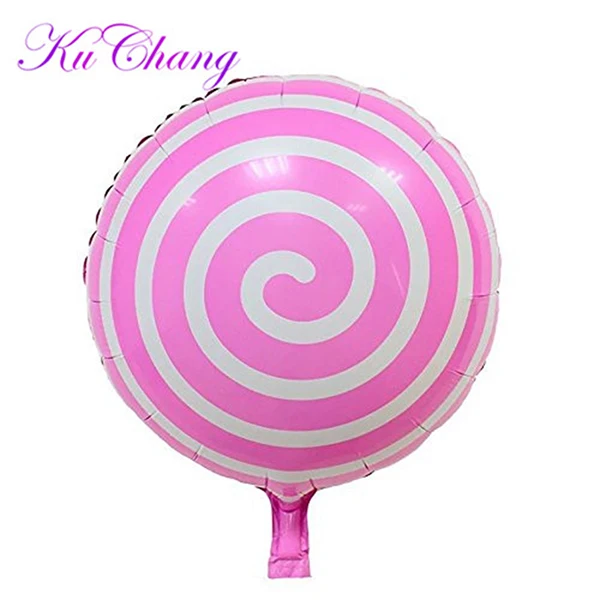 Pink 6 шт. 1" Красочные леденцы шары сладкие конфеты фольги шары спираль майларовые шары для вечерние украшения - Цвет: Pink