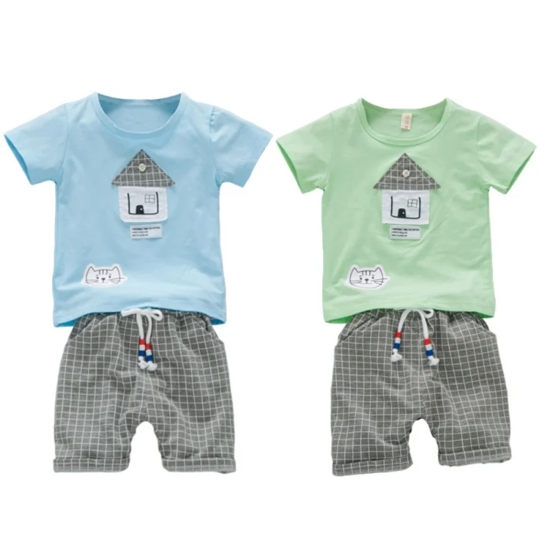 Детский комплект из 2 предметов летняя одежда для мальчиков Детская футболка с