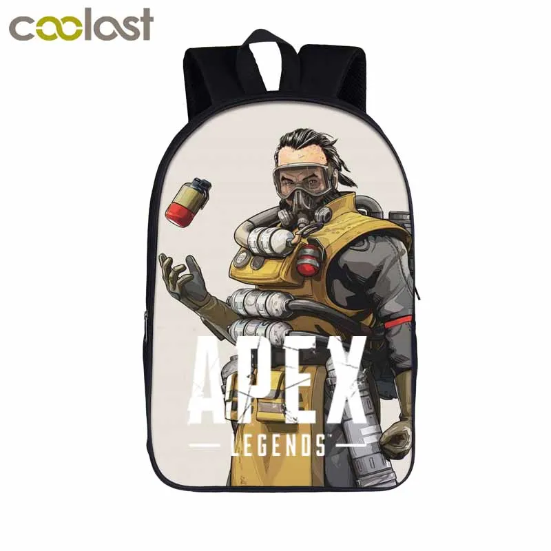 Рюкзак Apex Legends для подростков мальчиков и девочек; детские школьные сумки; Gibraltar Bloodhound; рюкзак с рисунком героя; детская сумка для книг; подарок - Цвет: 16apexlegends08