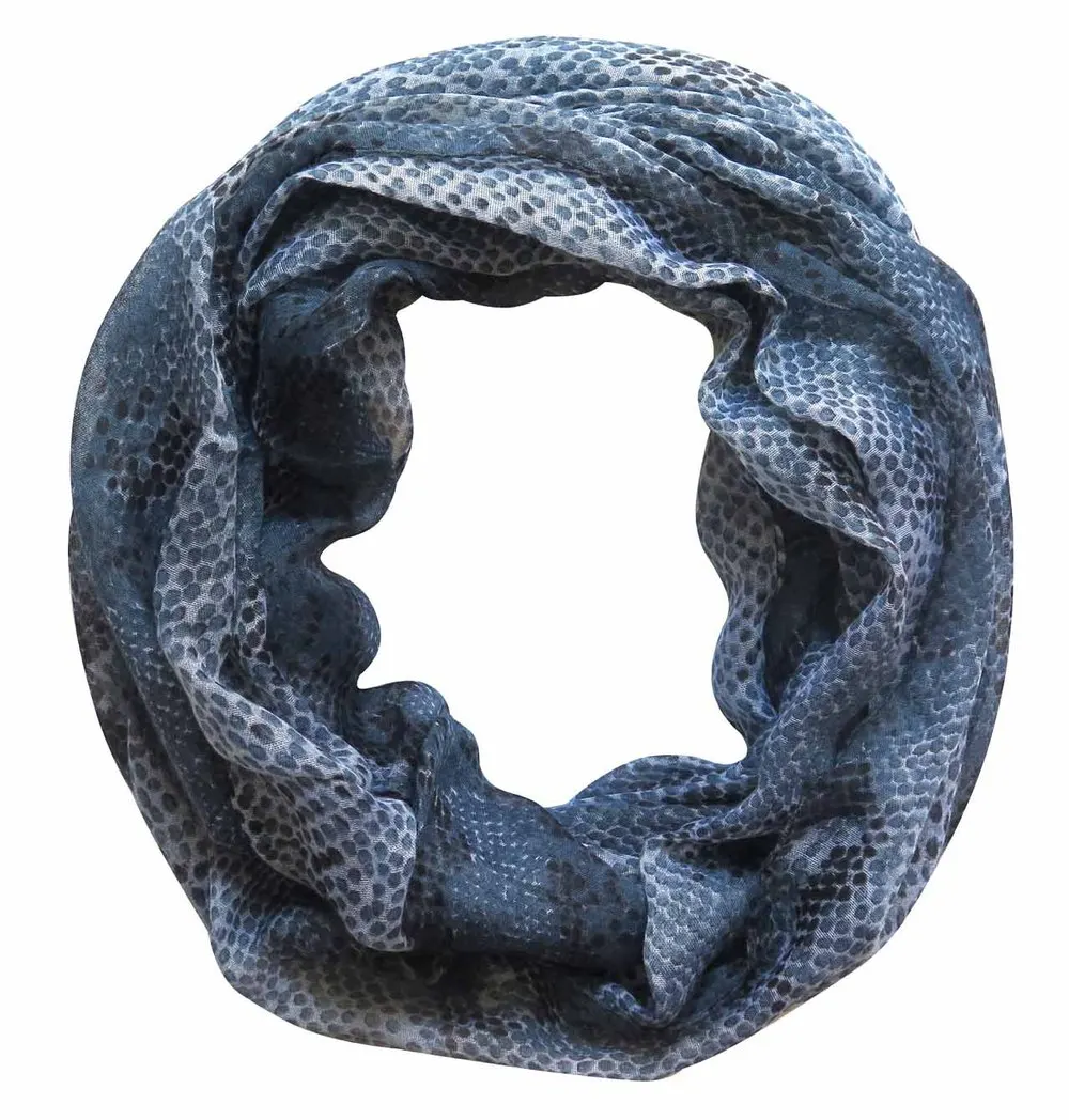 Женский бесконечный петлевой шарф со змеиным принтом - Цвет: denim blue