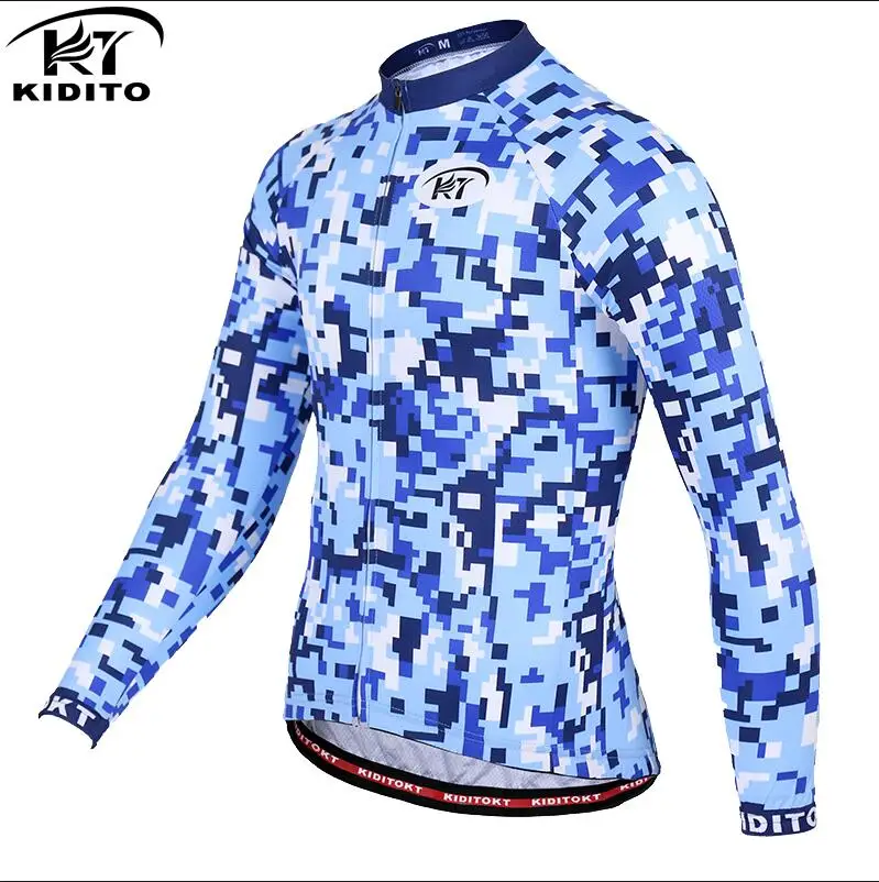 Kiditokt pro, велосипедная майка с длинным рукавом, красная, MTB, велосипедная, дорожная одежда, одежда, осенняя, велосипедная одежда, Ropa De Ciclismo, одежда для велоспорта - Цвет: BJK-SL-0401