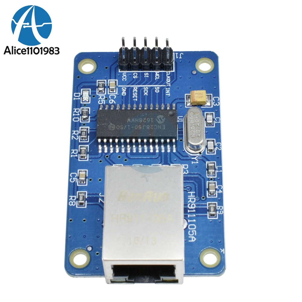 Сетевая плата ENC28J60 LAN Ethernet 25 МГц Кристальный AVR 51 LPC STM32 3 В|Интегральные схемы| |