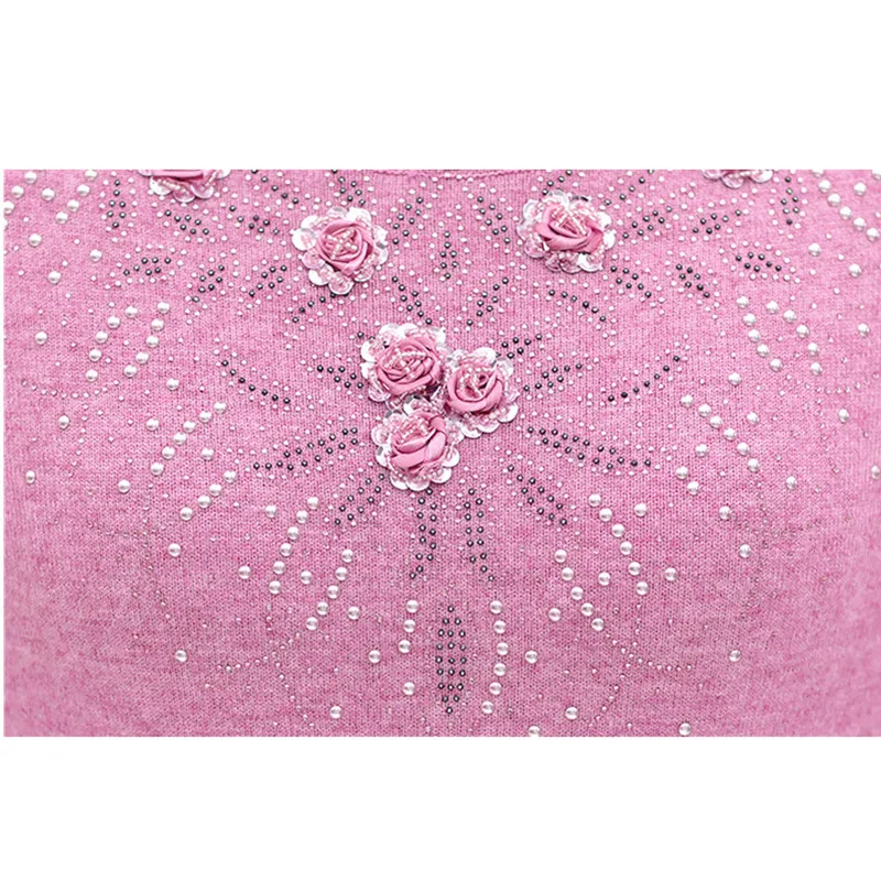 Женские осенне-зимние свитера пуловеры для женщин среднего возраста утепленный