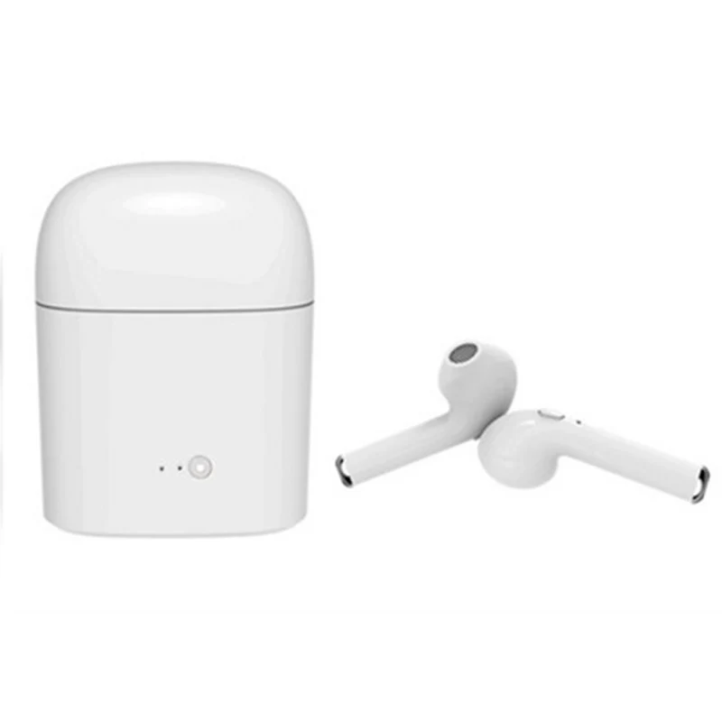 Белый I7s TWS Мини Bluetooth Беспроводные наушники с зарядным устройством спортивные гарнитуры Android Audifonos для всех смартфонов - Цвет: Белый