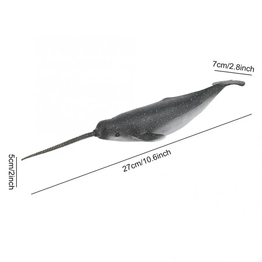 Narwhal миниатюрная фигурка животного океана, модель игрушки из цельного пластика, детская фигурка нарвала, Обучающие Развивающие игрушки для детей