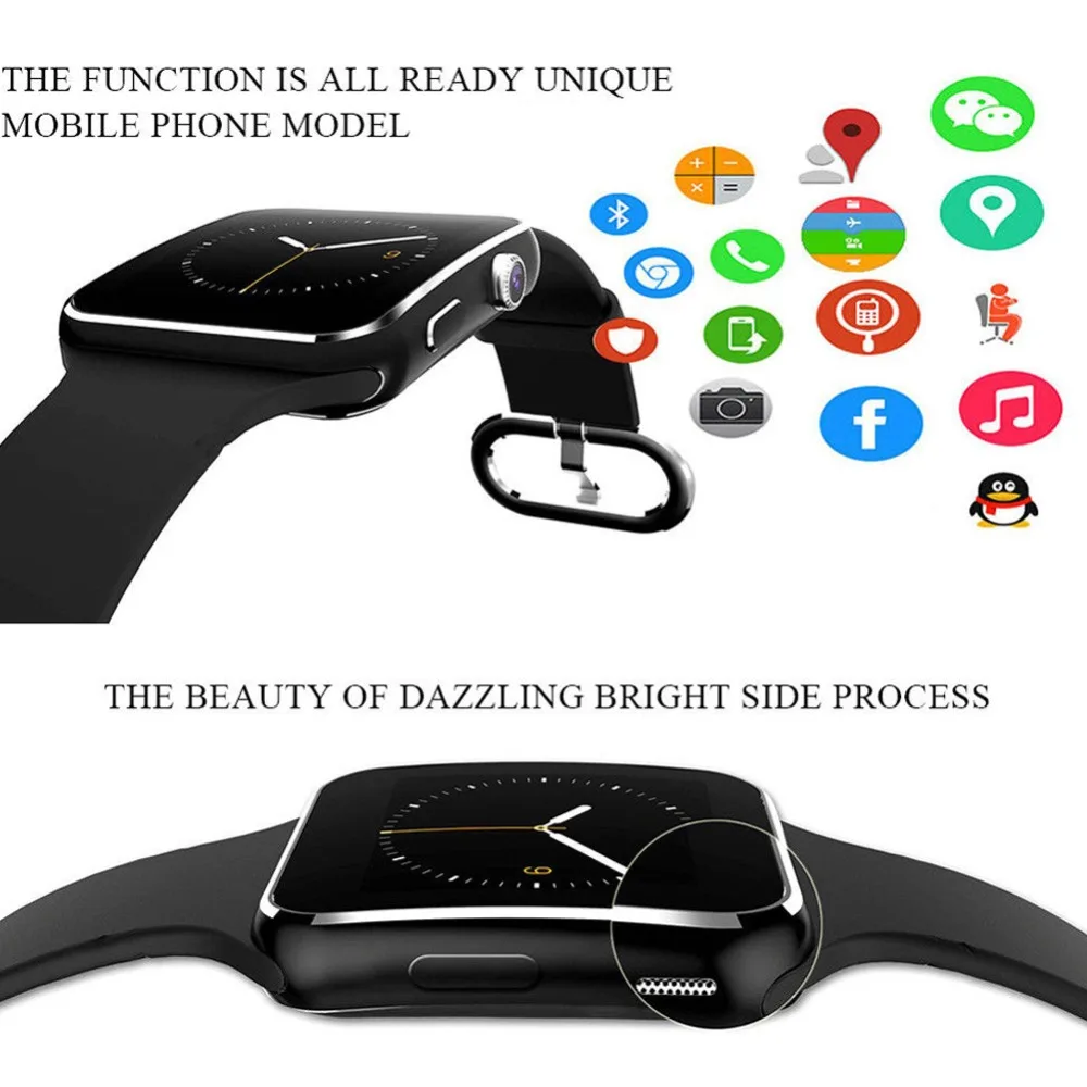 Новое поступление X6 Смарт часы с Камера Сенсорный экран Поддержка sim-карта TF Bluetooth