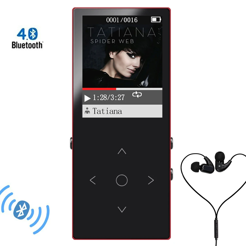 MP3 плеер Bluetooth 8 ГБ металлический сенсорный экран BENJIE K8 1 &quotэкран звук без потерь FM