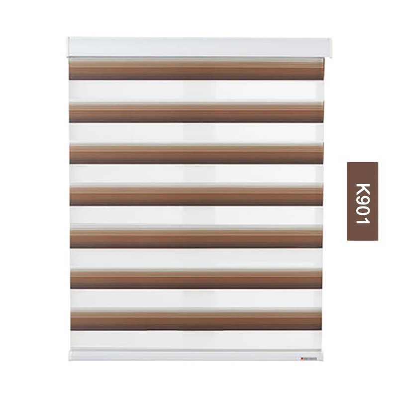 K901 Gradient Coffee Современные жалюзи с зеброй, Индивидуальный размер, 85%, Затемняющая система, двухслойная льняная ткань, жалюзи для дня и ночи, градиентный цвет - Цвет: K901 Gradient Coffee