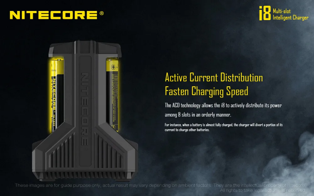 Nitecore i8 Новое i4 i2 интеллектуальное зарядное устройство 8 слотов всего 4A выход Смарт зарядное устройство для Li-Ion 18650 16340 10440 AA AAA 14500 26650