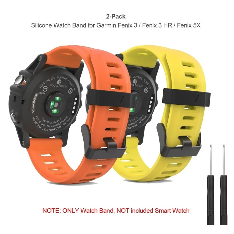 Ремешок YOOSIDE для спортивных часов мягкий силиконовый браслет Garmin Fenix 3/Fenix 3 HR/Quatix