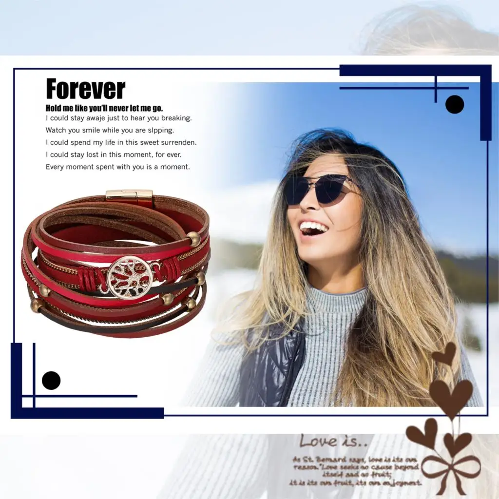 Лидер продаж женские браслеты BONISKISS уникальный дизайн женский браслет и из кожи