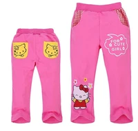 free shipping retail new baby girls pants for 2 6years kids spring fall cartoon clothing childrens causal sports trousers