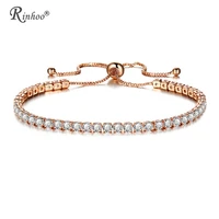 rinhoo fashion cubic zirconia tennis bracelet bangle adjustable pulseras mujer charm bracelet for women bridal wedding jewelry