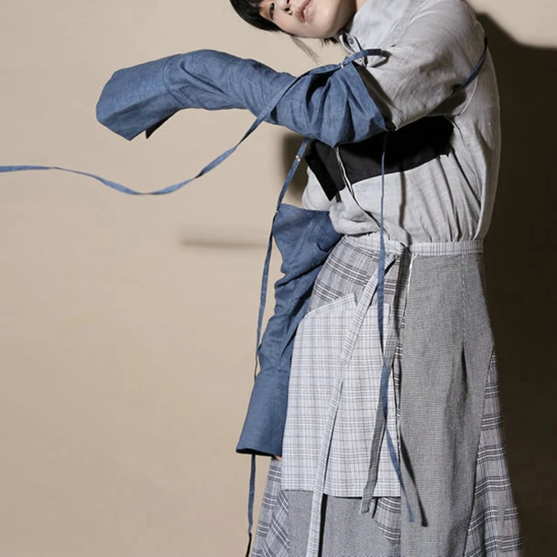 Chicever Лето 2017 г. Для женщин юбка плед лоскутное свободные европейский и