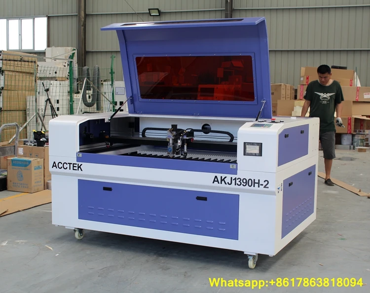 AccTek новый лазерный резак AKJ1390H Двойные головки металлические части лазерная
