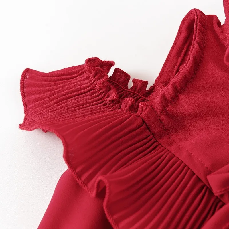 Back To School Clothing Long Sleeve Girl Dress Baby Clothes Teenage Girls Dresses Flare Red Orange Spring Autumn 2019 New | Детская
