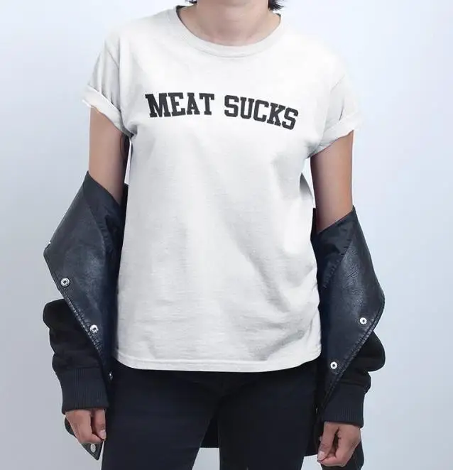 Женская футболка из хлопка с принтом в виде надписи Мясо отстой | одежда