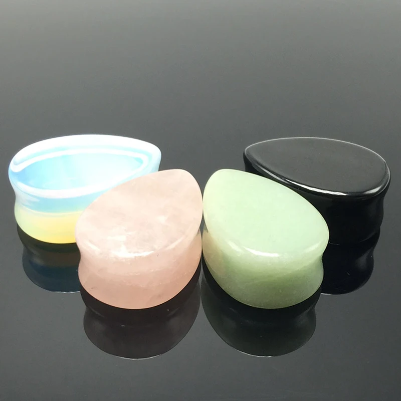 Каменные Туннели для ушей капли воды двойной факел седло Плаги расширитель