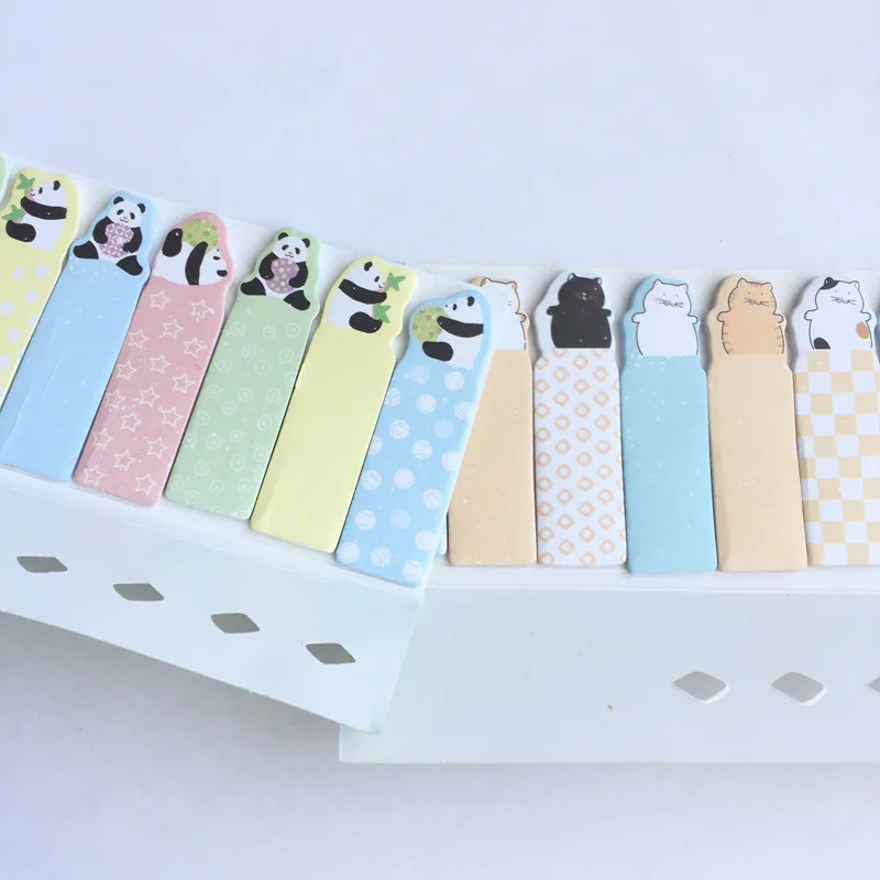 Lucky Cat Sticky Notes Panda N Times Блокноты с мультяшными животными канцелярская этикетка