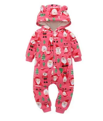red chrismas Рождественские детские комбинезоны; одежда для малышей; зимняя одежда для новорожденных; одежда для маленьких мальчиков и девочек; флисовый комбинезон; комбинезоны; детский зимний костюм - Цвет: red chrismas