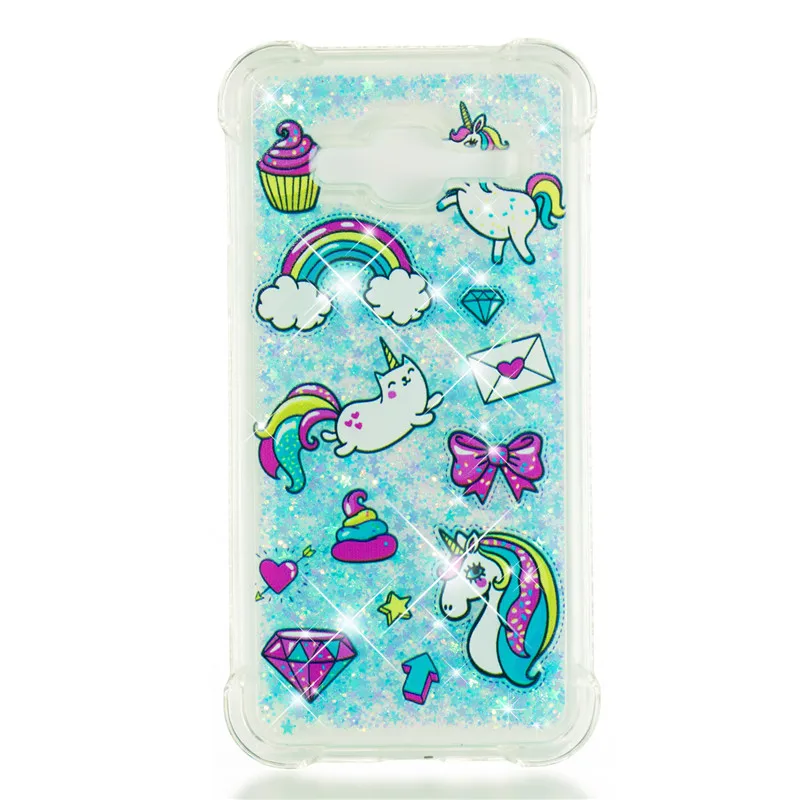 Единорог с жидким песком чехол для samsung Galaxy J1 J3 J5 J7 A3 A5 A310 A510 J310 J510 J710 чехол ТПУ чехол-накладка с крышкой
