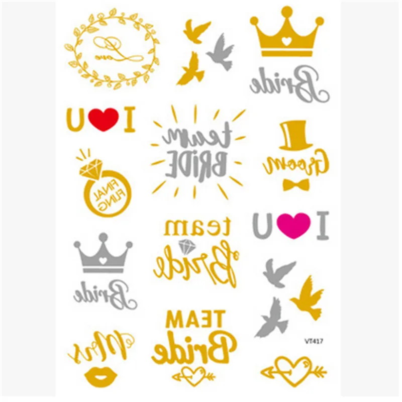 3 листа/набор Временные татуировки девичник аксессуары для вечеринки подружки