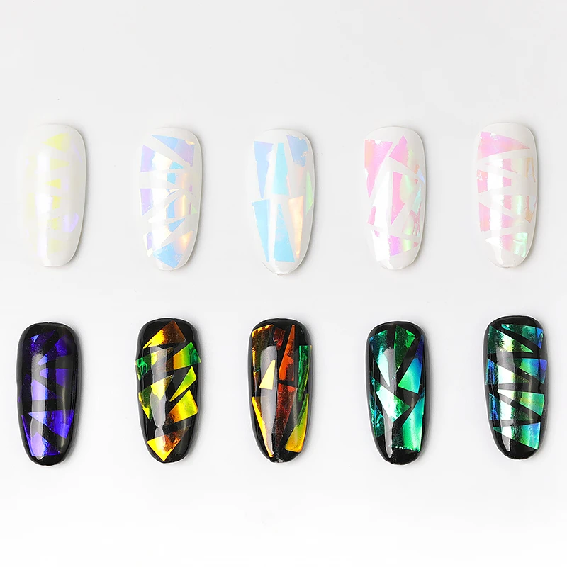 A set of 5 colors 20 см неправильные симфония взрыва узоры в стиле разбитого стекла для ногтей наклейки Аврора валик бумага зеркало стекло бумага - Цвет: A set of 5 colors