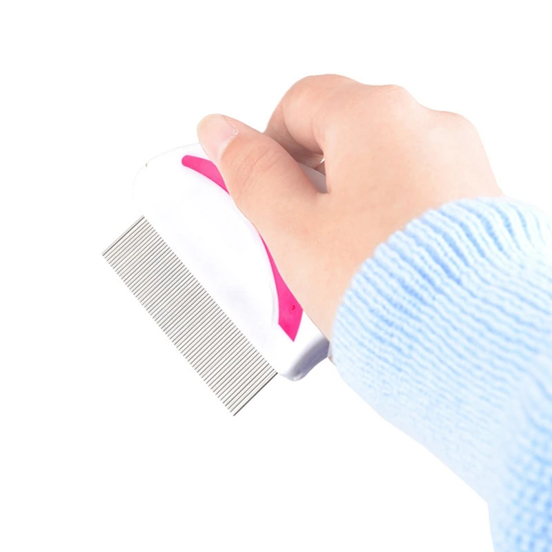 

Portable Dog Lice Flea Removal Comb Pet Dogs Stainless Steel Comb for Removing Flea Loose Hair Pet Cleaning Supplies