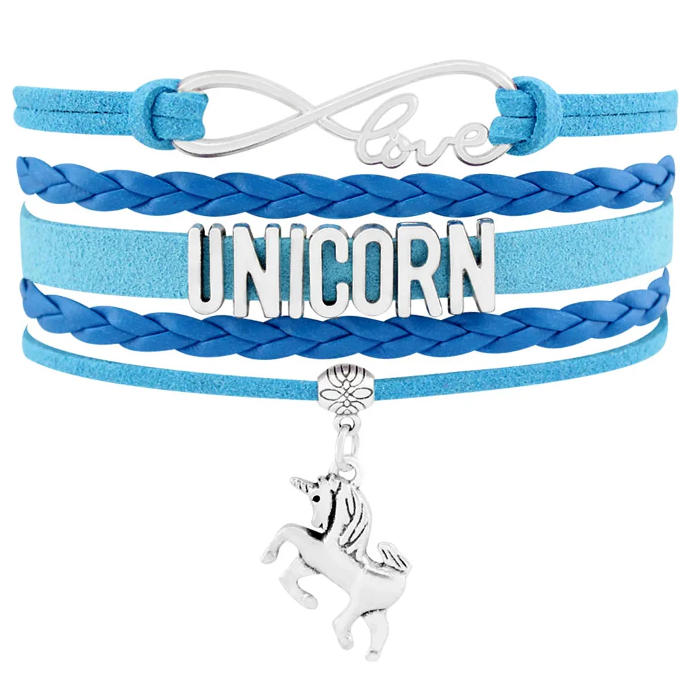 Браслеты и браслеты Infinity Love UNICORN с шармом мамы единорога из кожи на Рождество ювелирных изделий День рождения подарок.