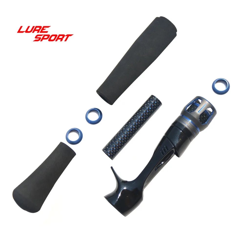 Синий LureSport шт катушка сиденье EVA ручка стык Контактное кольцо для проверки обмотки комплект материал для сборки удочки компоненты ремонт DIY аксессуары - Цвет: Синий