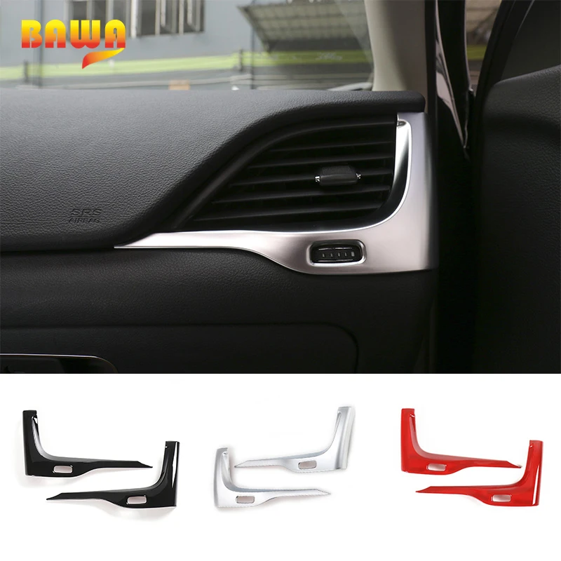 

BAWA Interior Mouldings Dashboard Left Right Air Condition Outlet Decoration Cover for Jeep Cherokee 2014-2016 Interior Stickers