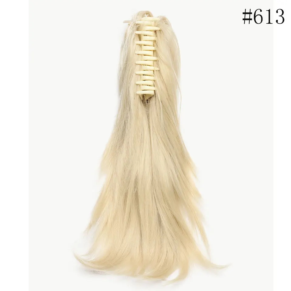 bleach blonde SNOILITE, 12 дюймов, накладные волосы, коготь на конском хвосте, синтетические волосы на заколках для наращивания, шиньон, конский хвост, сгибаемый хвост, волосы для женщин - Цвет: bleach blonde