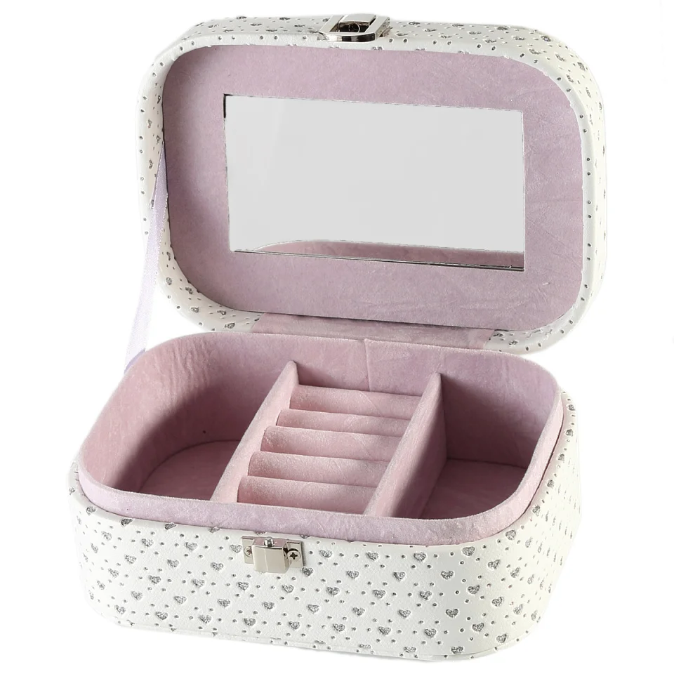 Круглая блестящая металлическая пряжка в форме сердца белая коробка из