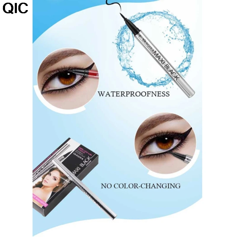 Подводка для глаз водостойкая карандаш бровей чёрная жидкая подводка