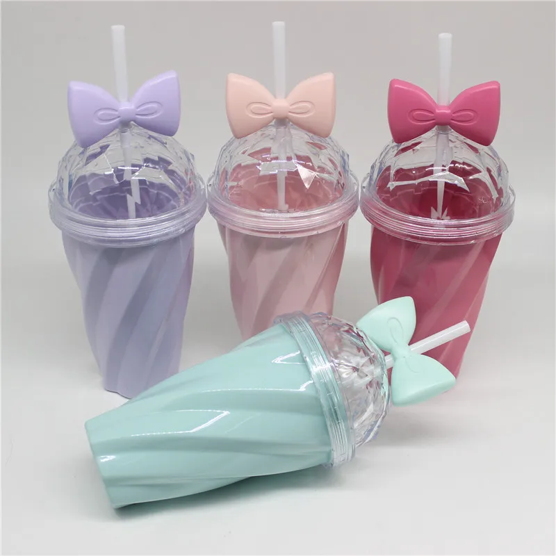 400 мл милые бабочки узел карамельного цвета соломы витой дороги пластиковые