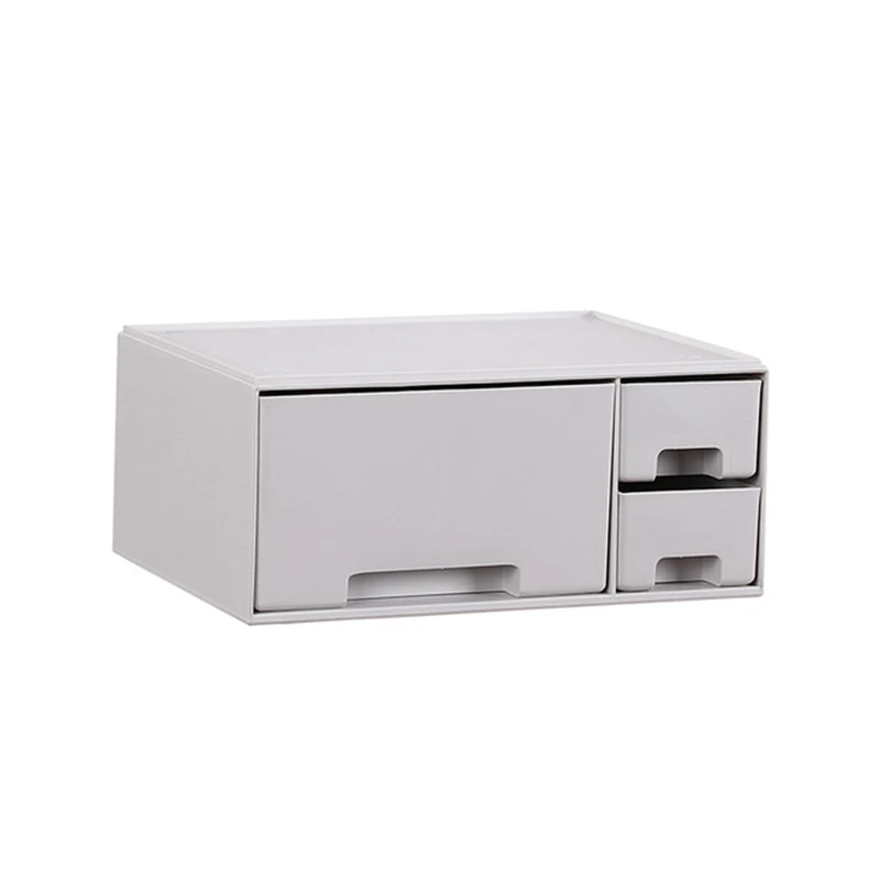Gray Lower layer MICCK двухслойный Настольный органайзер для макияжа, Женский Ящик для хранения косметики, шкатулка для хранения косметики, губная помада, органайзер для ванной комнаты - Цвет: Gray Lower layer