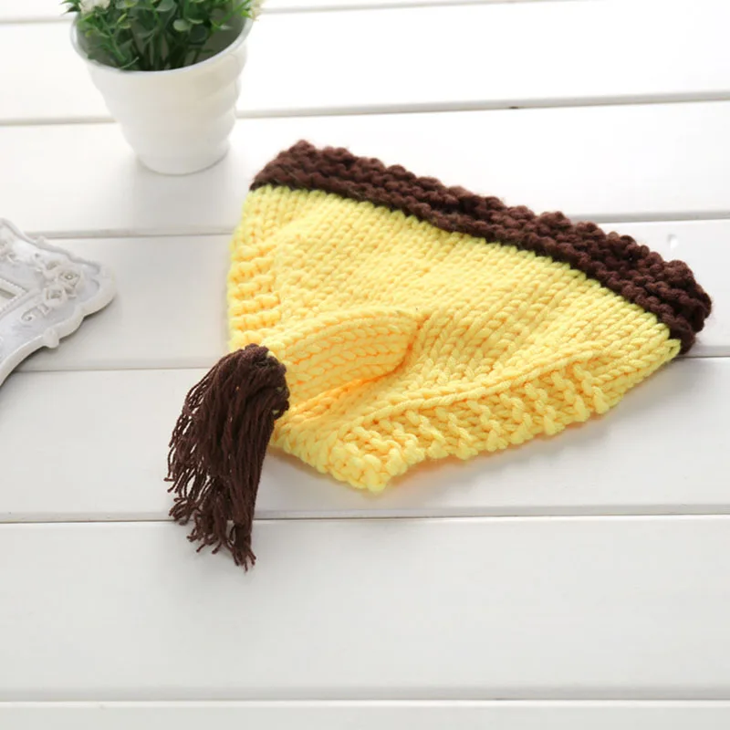 Newborn Photo Props Yellow zebra-stripe Costumes for Little Baby Cute Animals Hat Pants Handmade Knitted Gift Fotograf Shooting | Детская