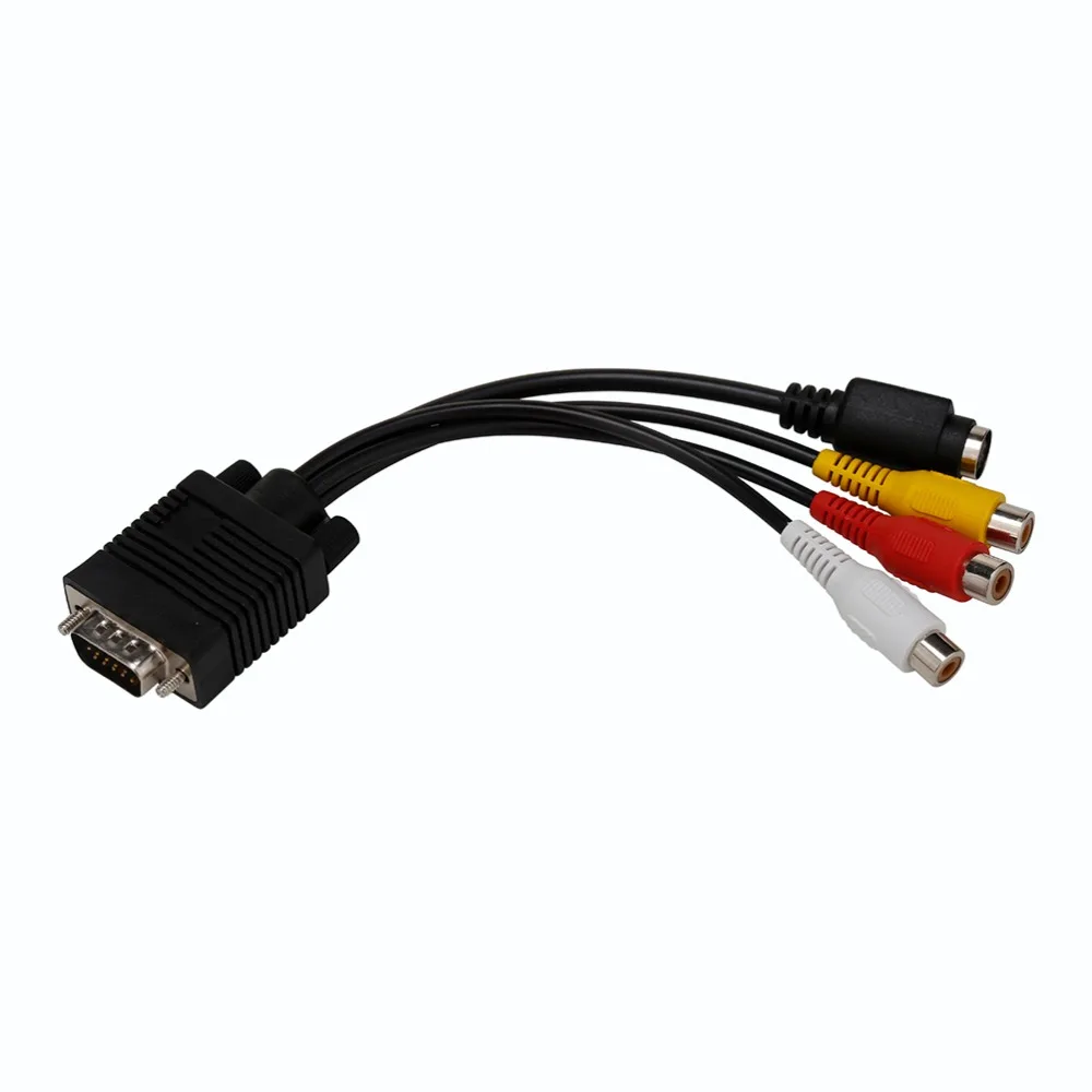 1 шт. VGA папа к S Video 3 RCA Джек Женский Композитный AV ТВ выход адаптер конвертер