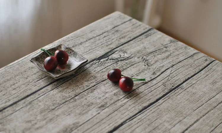 Винтажная скатерть из хлопчатобумажной ткани с имитацией деревянного зерна