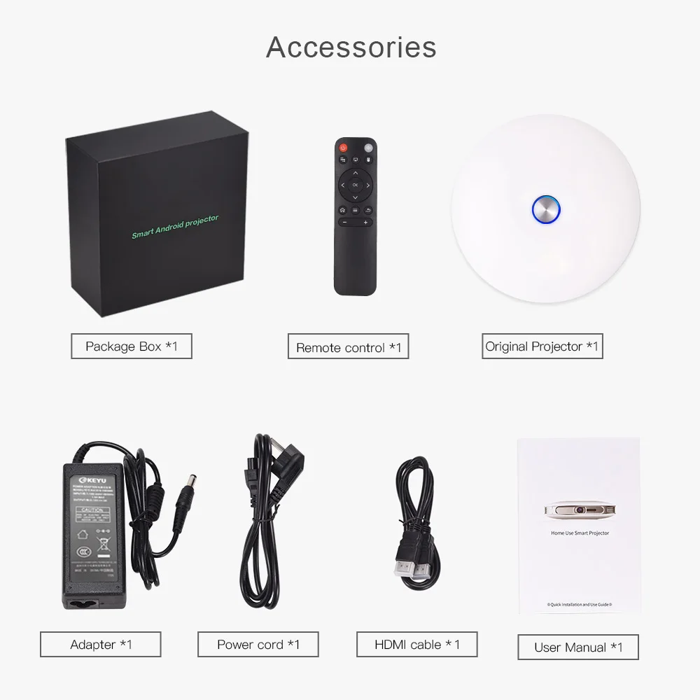 Проектор Everyone Gain A08 DLP HD Android 1080P 300-дюймовый экран 1280x720 WiFi 12000 мАч Мини Умный