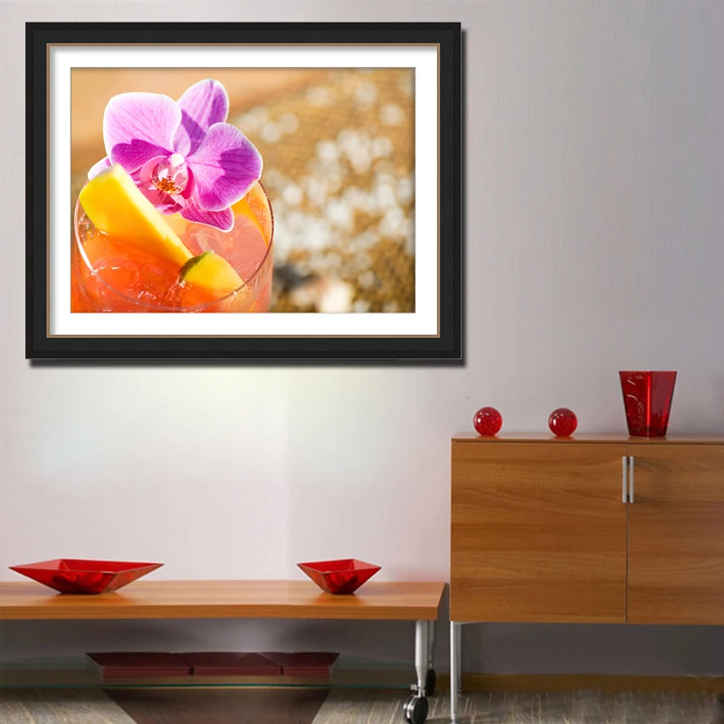 5D Diy Diamond Mosaic Purple Flowers Cross Stitch Fruit Round Embroidery Juice Picture Hobbies And Crafts 54*40cm | Дом и сад