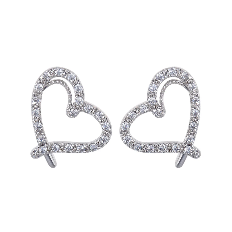 Серьги гвоздики из нержавеющей стали в форме сердца|earring chain|earring 925earring prices |