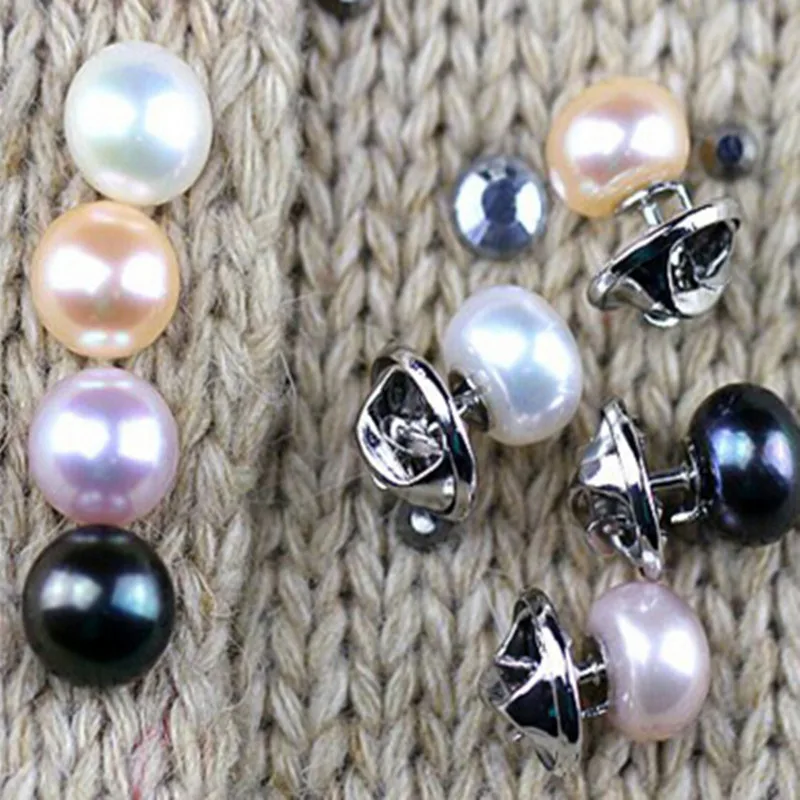 1 шт. простая блестящая круглая жемчужная брошка на кнопках мини воротник