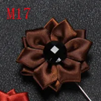 M17 BoYuTe, 10 шт., высокое качество, ручная работа, ткань, цветок, лацкан, булавка для жениха, свадебная бутоньерка, нагрудные булавки для мужчин, броши - Окраска металла: M17