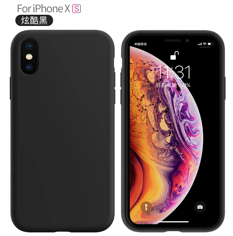 Чехлы для телефонов iPhone 7 8 6 6s Plus жидкий силиконовый мягкий чехол XS Max XR X