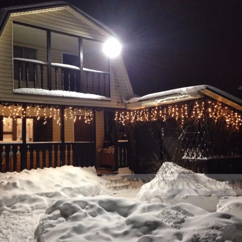 Подключаемый 5 м светодиодный занавес сосулька струнные огни Светодиодные