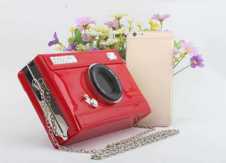Vintage fashion pu leather camera model casual personality clutch bag ladies chain shoulder handbag mini purse messenger | Багаж и сумки
