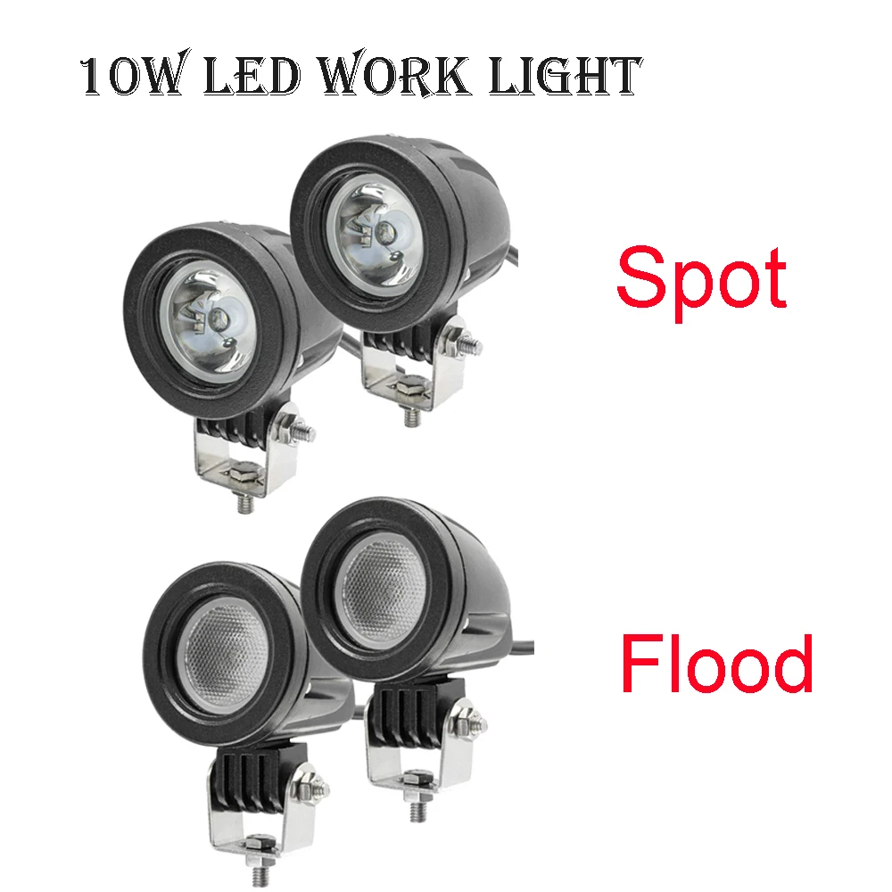 

Pair 2 Inch 10w led work light offroad led working lights spot/flood 12v 24v motorcycle 4x4 ATV Motor fog light Driving lamp